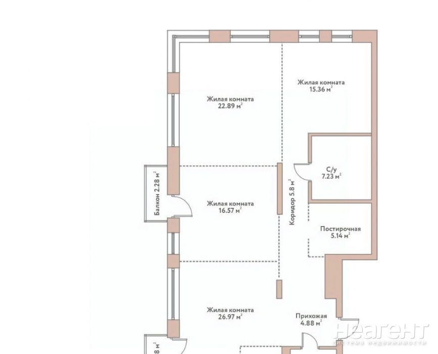 Продается Многокомнатная квартира, 113,9 м²