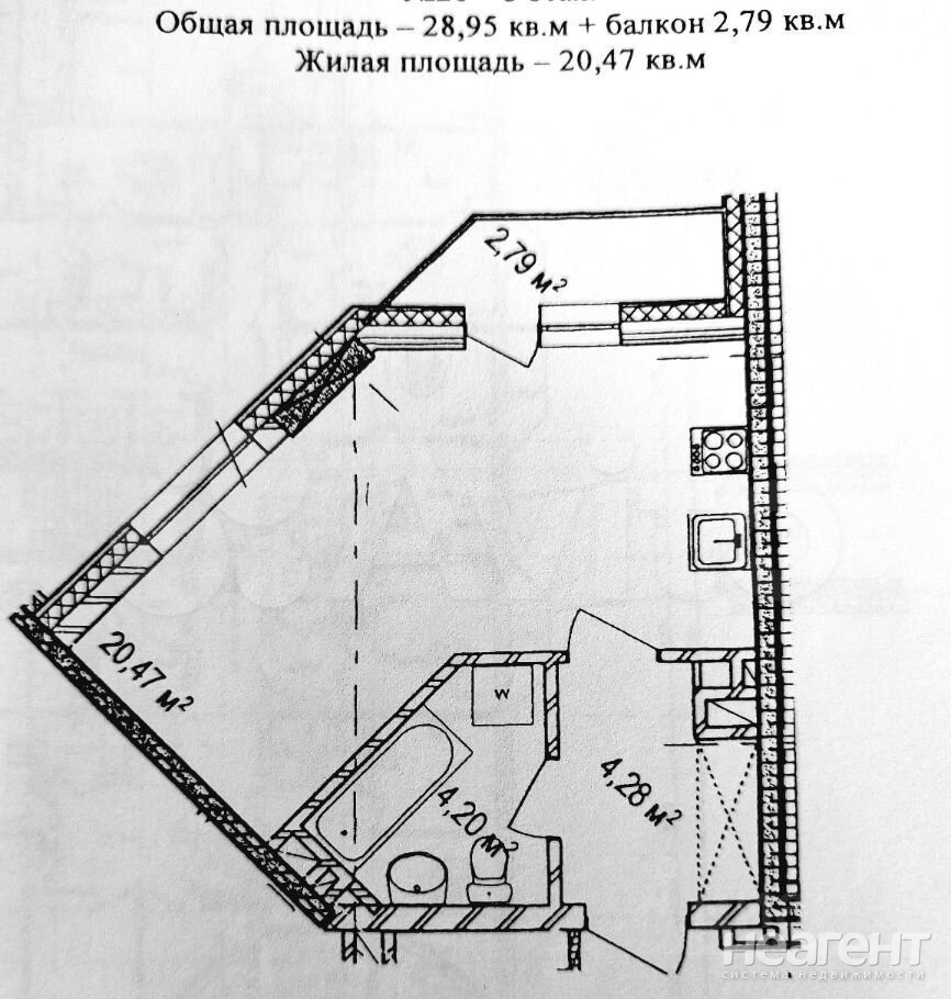 Продается 1-комнатная квартира, 32 м²