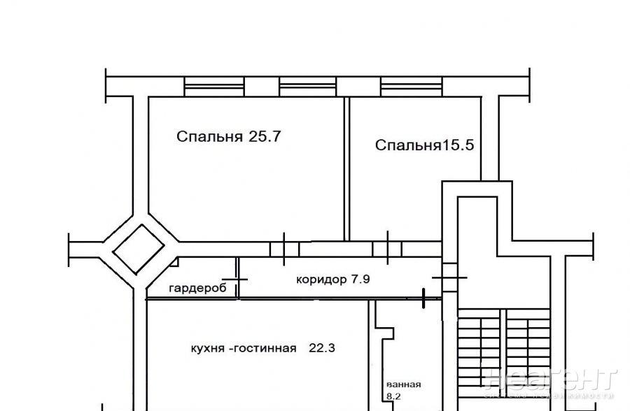 Сдается Многокомнатная квартира, 79,6 м²