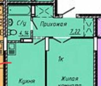 Продается 1-комнатная квартира, 44 м²