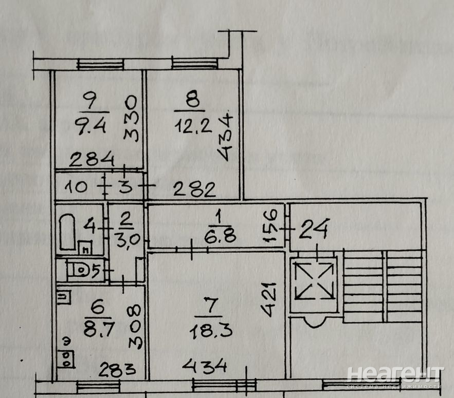 Продается 3-х комнатная квартира, 64,6 м²