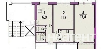 Продается 3-х комнатная квартира, 62,7 м²