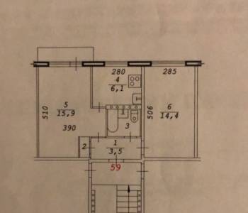 Продается 2-х комнатная квартира, 43,5 м²