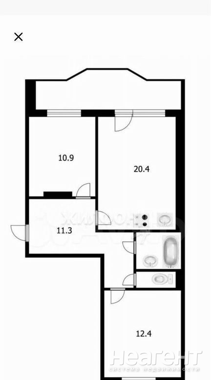 Сдается 2-х комнатная квартира, 69 м²