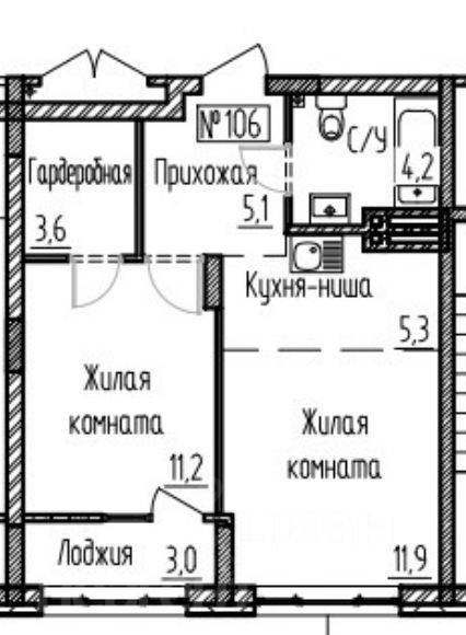 Сдается 2-х комнатная квартира, 44,3 м²