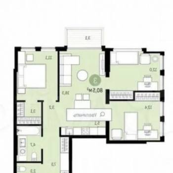 Продается Многокомнатная квартира, 80 м²