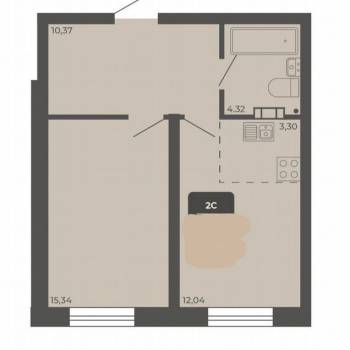 Продается 2-х комнатная квартира, 45 м²