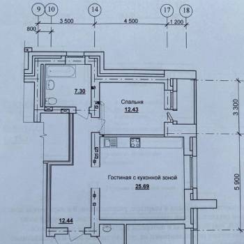 Продается 1-комнатная квартира, 58,5 м²