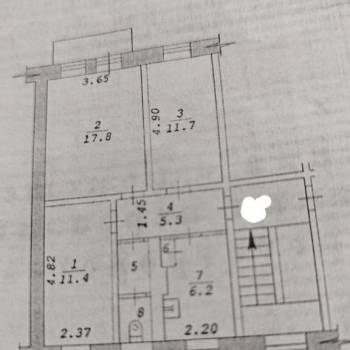 Продается 3-х комнатная квартира, 56 м²