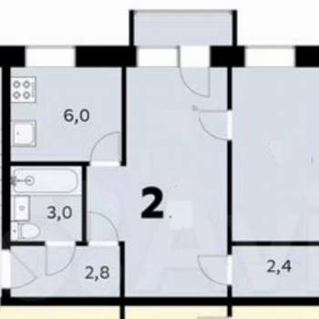 Продается 2-х комнатная квартира, 43,1 м²
