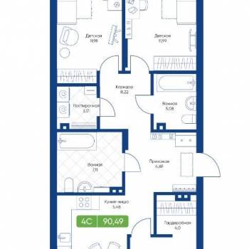 Продается Многокомнатная квартира, 90 м²
