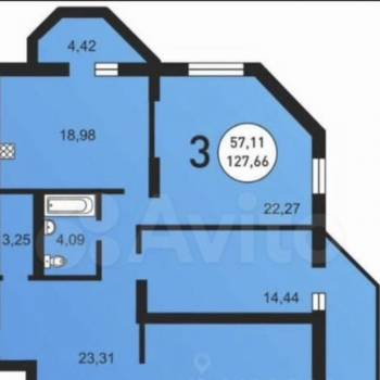 Продается 3-х комнатная квартира, 127,6 м²
