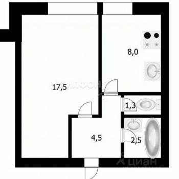 Продается 1-комнатная квартира, 33,5 м²