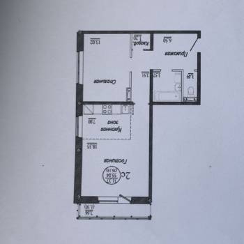 Продается 2-х комнатная квартира, 55,6 м²