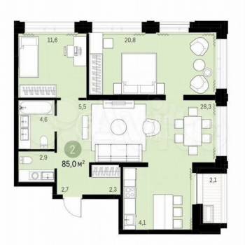 Продается 3-х комнатная квартира, 85 м²