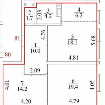 Продается 3-х комнатная квартира, 73,8 м²