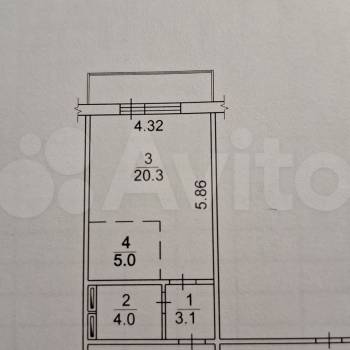 Продается 1-комнатная квартира, 32,4 м²