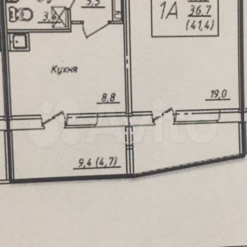 Сдается 1-комнатная квартира, 41,4 м²