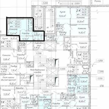 Продается 1-комнатная квартира, 37,4 м²