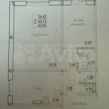 Продается 2-х комнатная квартира, 64 м²
