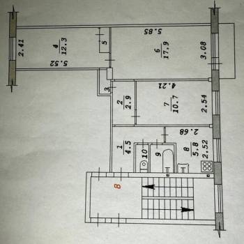 Продается 3-х комнатная квартира, 59 м²