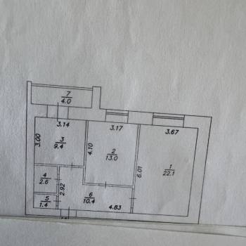 Продается 2-х комнатная квартира, 58,9 м²