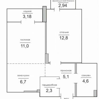 Продается 2-х комнатная квартира, 42 м²
