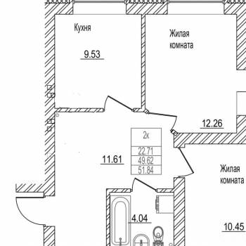Сдается 2-х комнатная квартира, 50 м²
