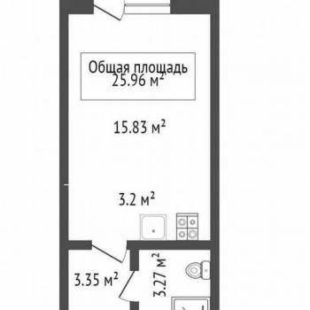 Продается 1-комнатная квартира, 26 м²