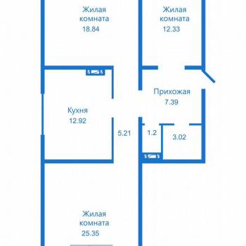 Продается 3-х комнатная квартира, 87 м²