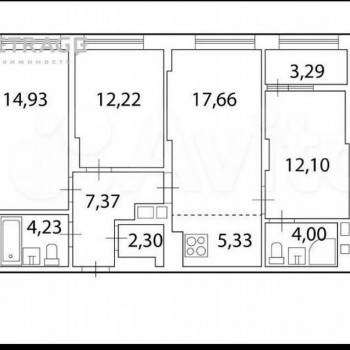Продается 3-х комнатная квартира, 83 м²