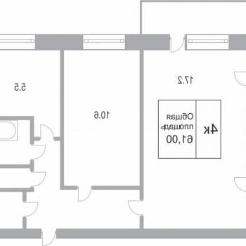 Продается Многокомнатная квартира, 61 м²