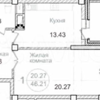 Продается 1-комнатная квартира, 52 м²