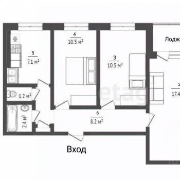 Продается 3-х комнатная квартира, 75,9 м²