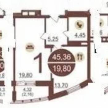 Продается 1-комнатная квартира, 42 м²