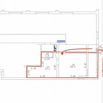 Сдается Нежилое помещение, 43,3 м²