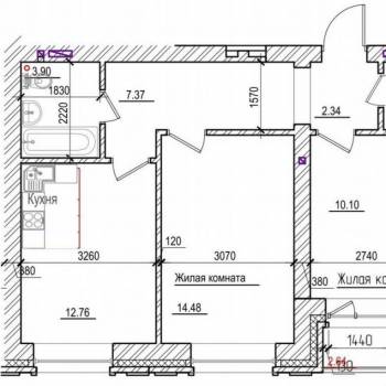 Сдается Многокомнатная квартира, 55,1 м²