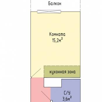 Продается 1-комнатная квартира, 23,8 м²