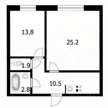 Сдается 2-х комнатная квартира, 54 м²