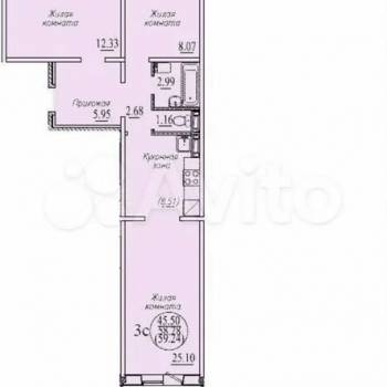 Продается 3-х комнатная квартира, 66,8 м²