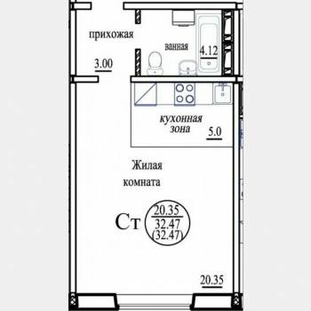 Продается 1-комнатная квартира, 33 м²