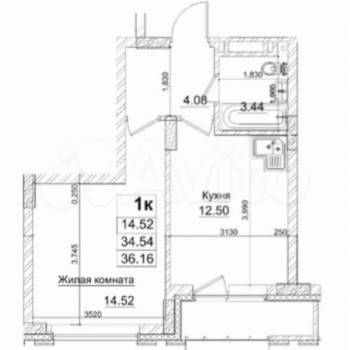 Сдается 1-комнатная квартира, 35 м²