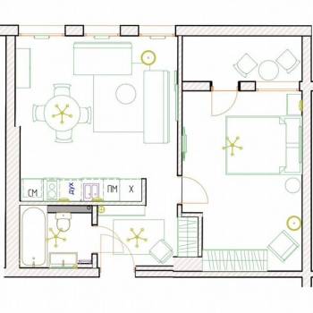 Сдается 1-комнатная квартира, 45 м²