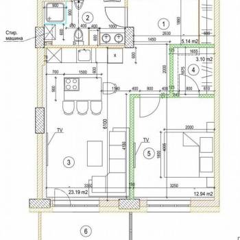 Продается 2-х комнатная квартира, 54 м²