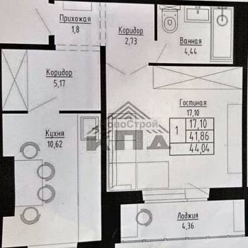 Сдается 1-комнатная квартира, 41,8 м²