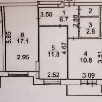 Продается 2-х комнатная квартира, 53,8 м²