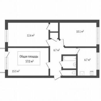 Продается 3-х комнатная квартира, 58 м²