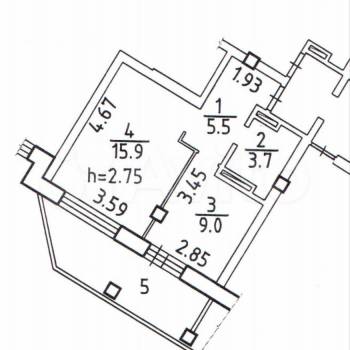 Продается 1-комнатная квартира, 34 м²