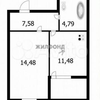 Продается 1-комнатная квартира, 43,1 м²