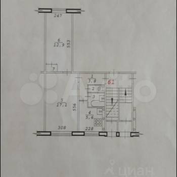 Продается 2-х комнатная квартира, 43,3 м²
